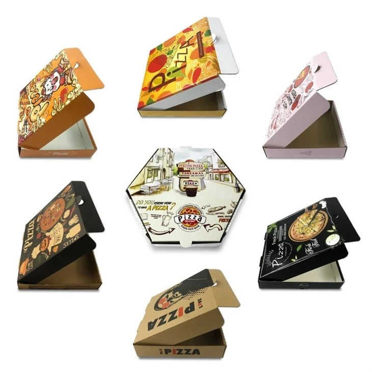 Scatola per pizza colorata in cartone riciclabile